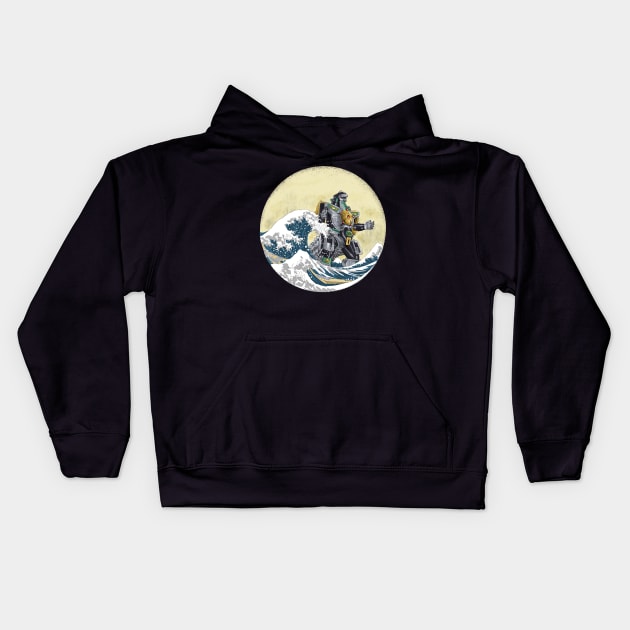 Dragon Wave Kids Hoodie by Zascanauta